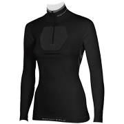 Sportful 2nd Skin Thermic 250 Langarm Hohe Kragen T-SHIRT mit Zip (Lady) schwarz